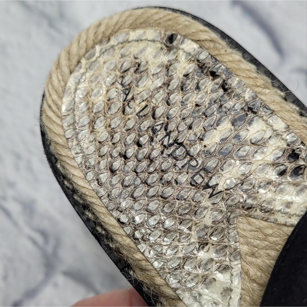 Paul Andrew Black Tempest Suede & Snakeskin Gladiator Espadrilles size 6 - Picture 8 of 11